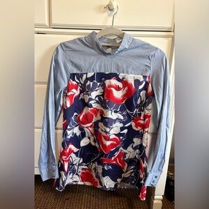 Closet Blue and Red Floral Blouse